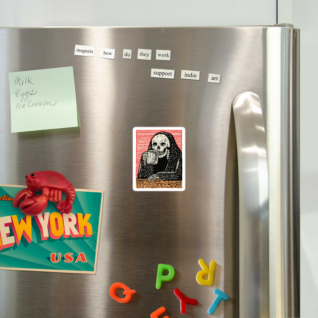 Reaper's Coffee Break | Funny Skeleton Art by TuncGK